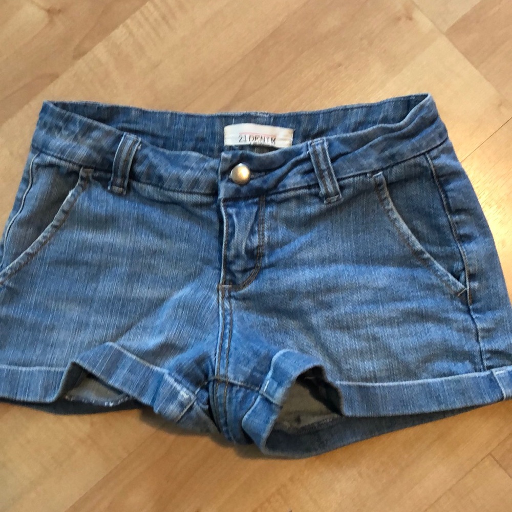 Light blue jean shorts